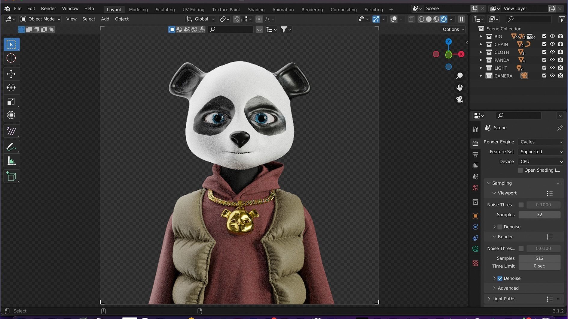KANYE WEST PANDA 3D NFT MOCKUP 3D model_3