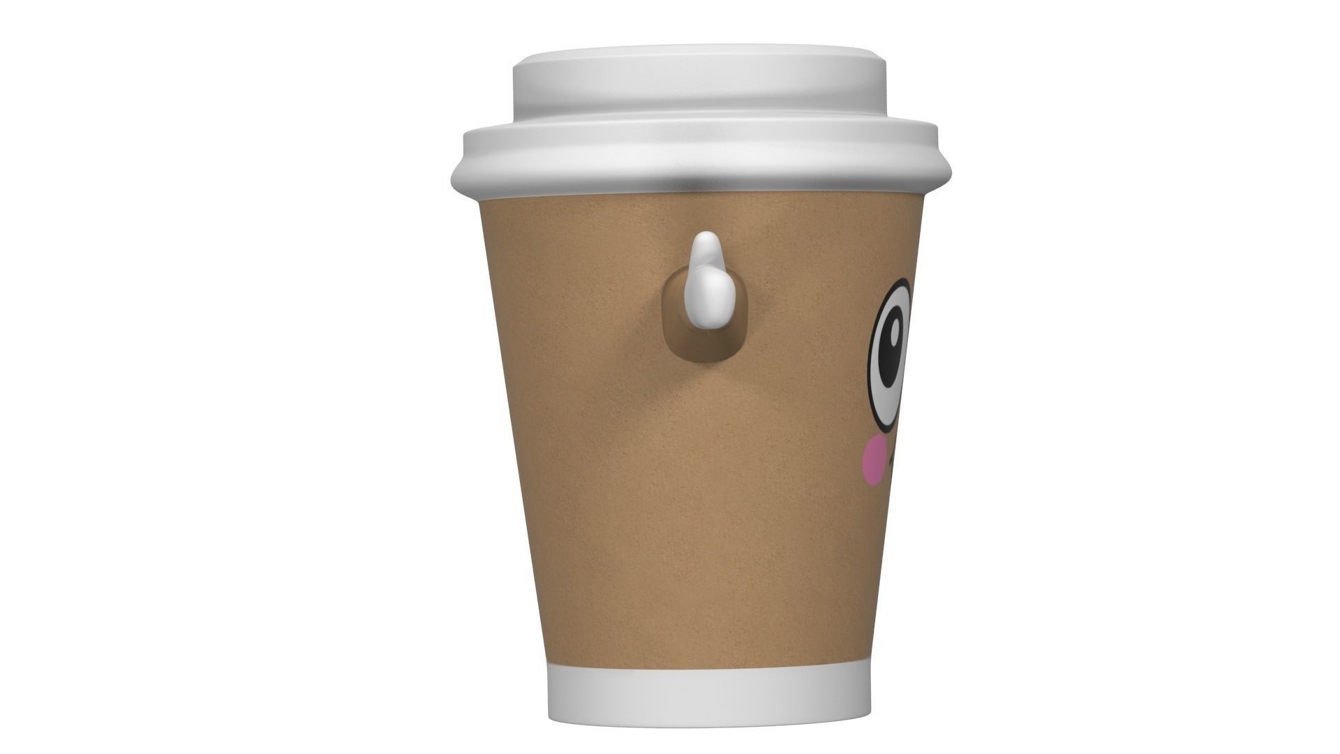 Coffee Cup Cartoon Character 3D model_6