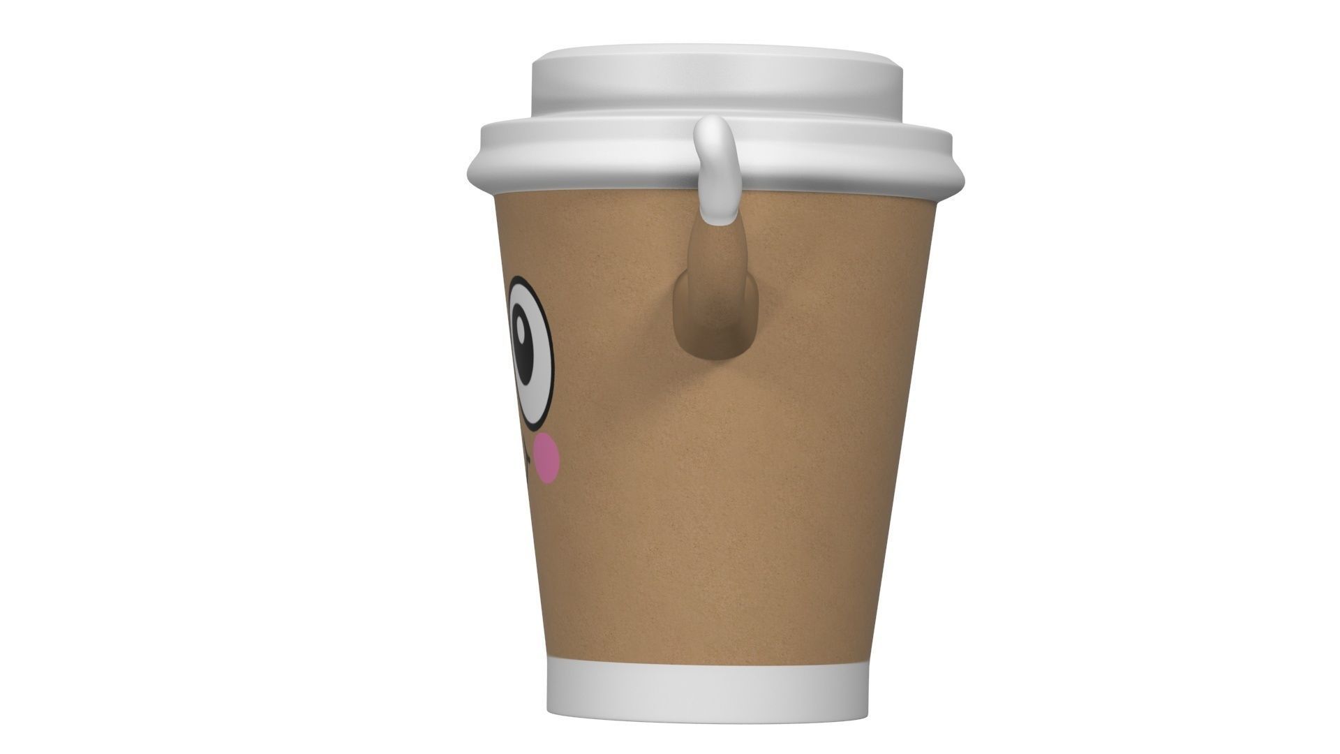 Coffee Cup Cartoon Character 3D model_5