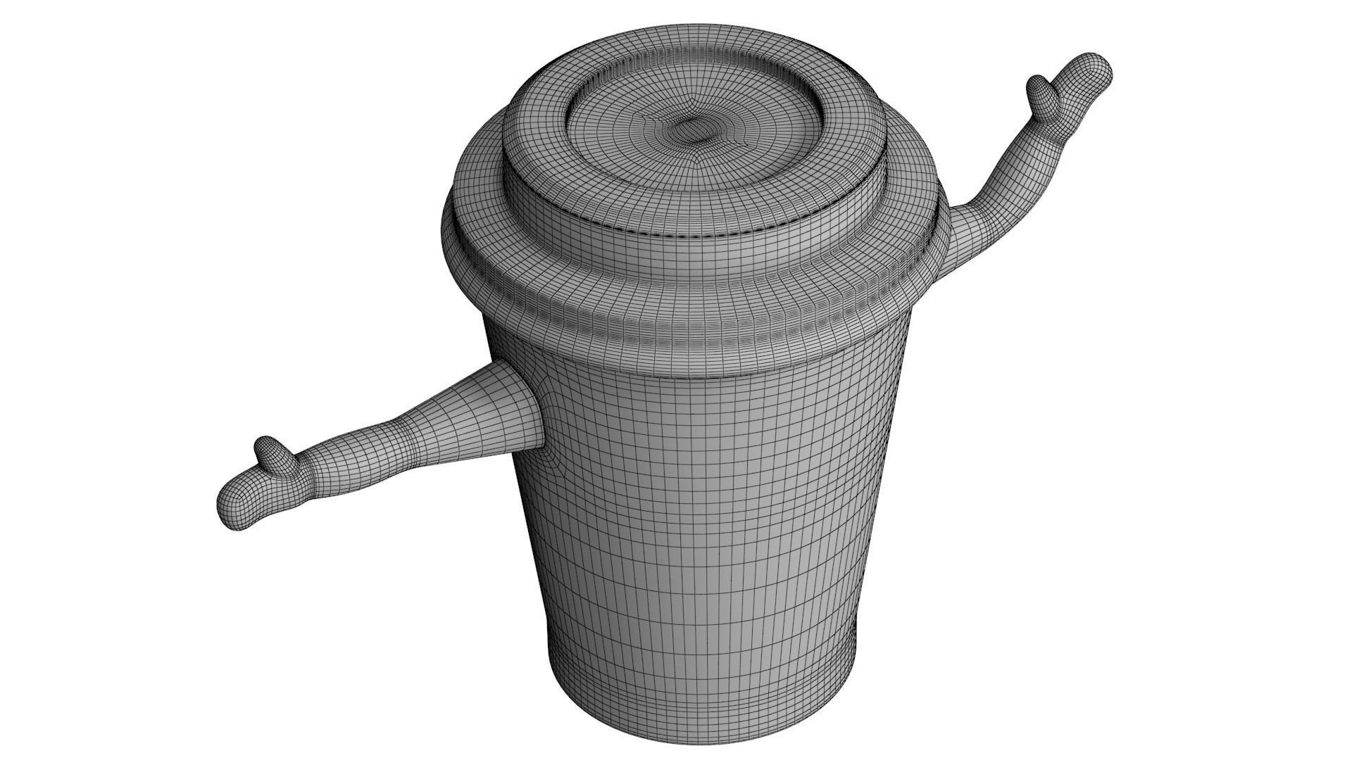 Coffee Cup Cartoon Character 3D model_15