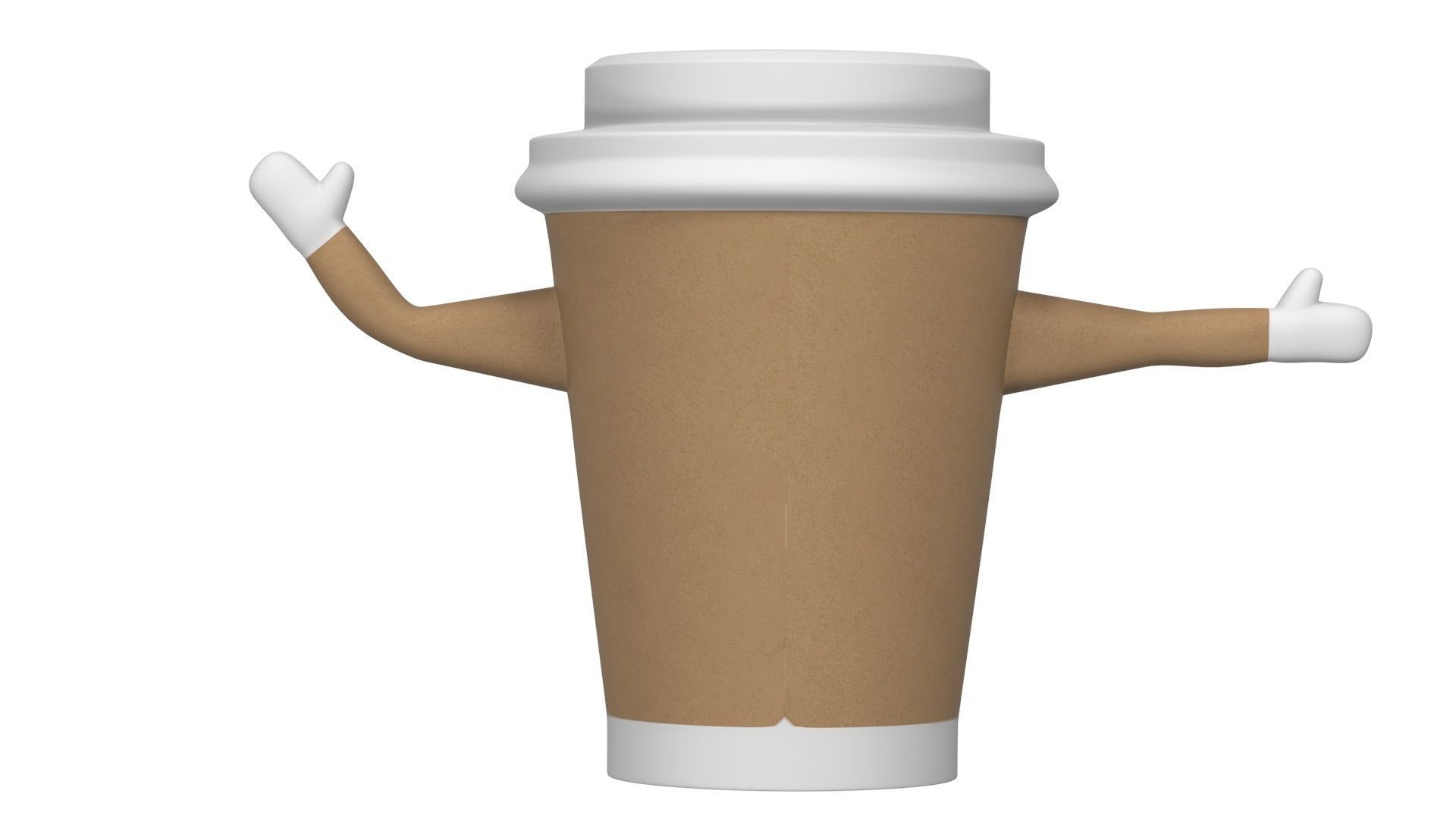 Coffee Cup Cartoon Character 3D model_7