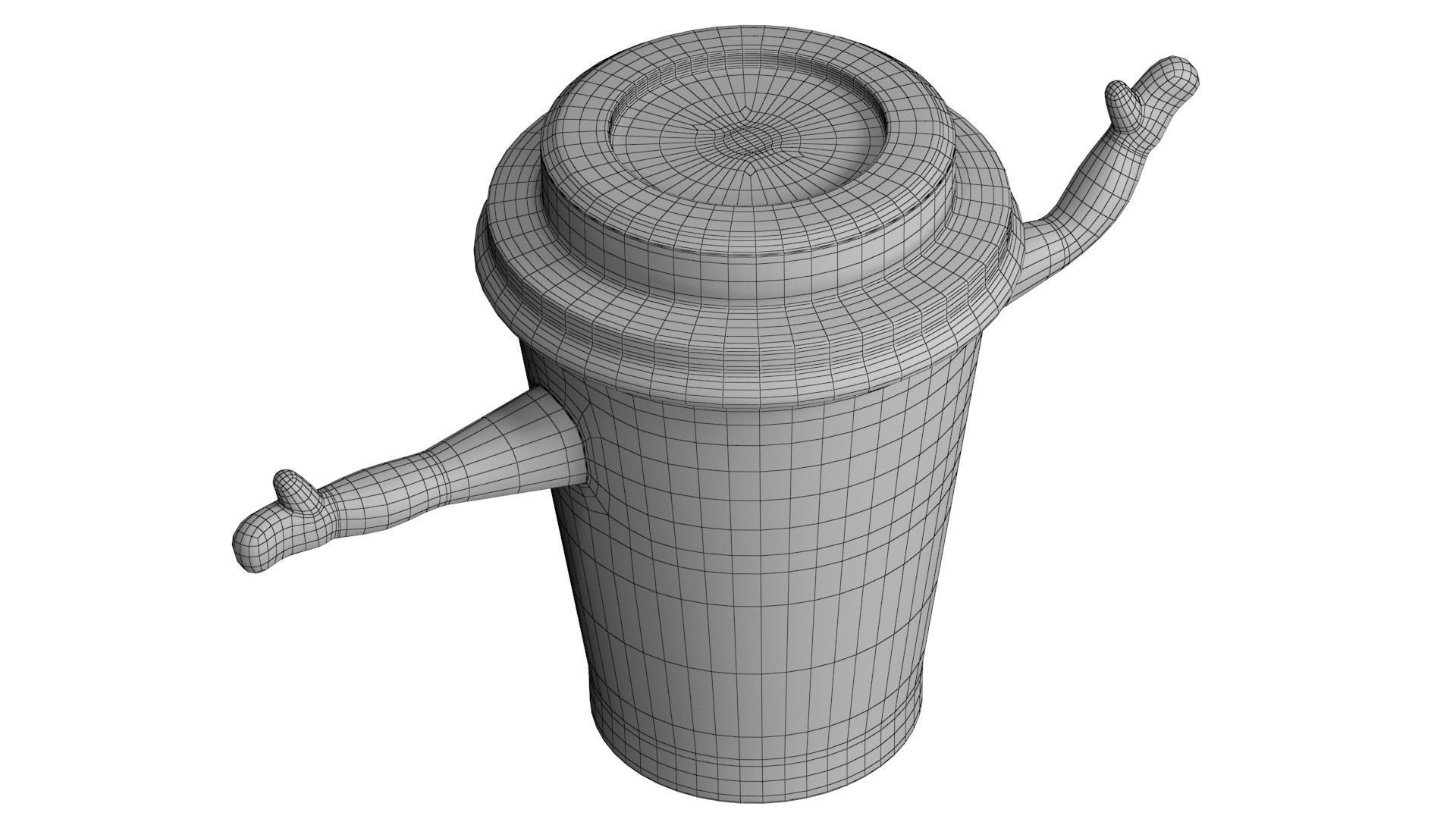 Coffee Cup Cartoon Character 3D model_14