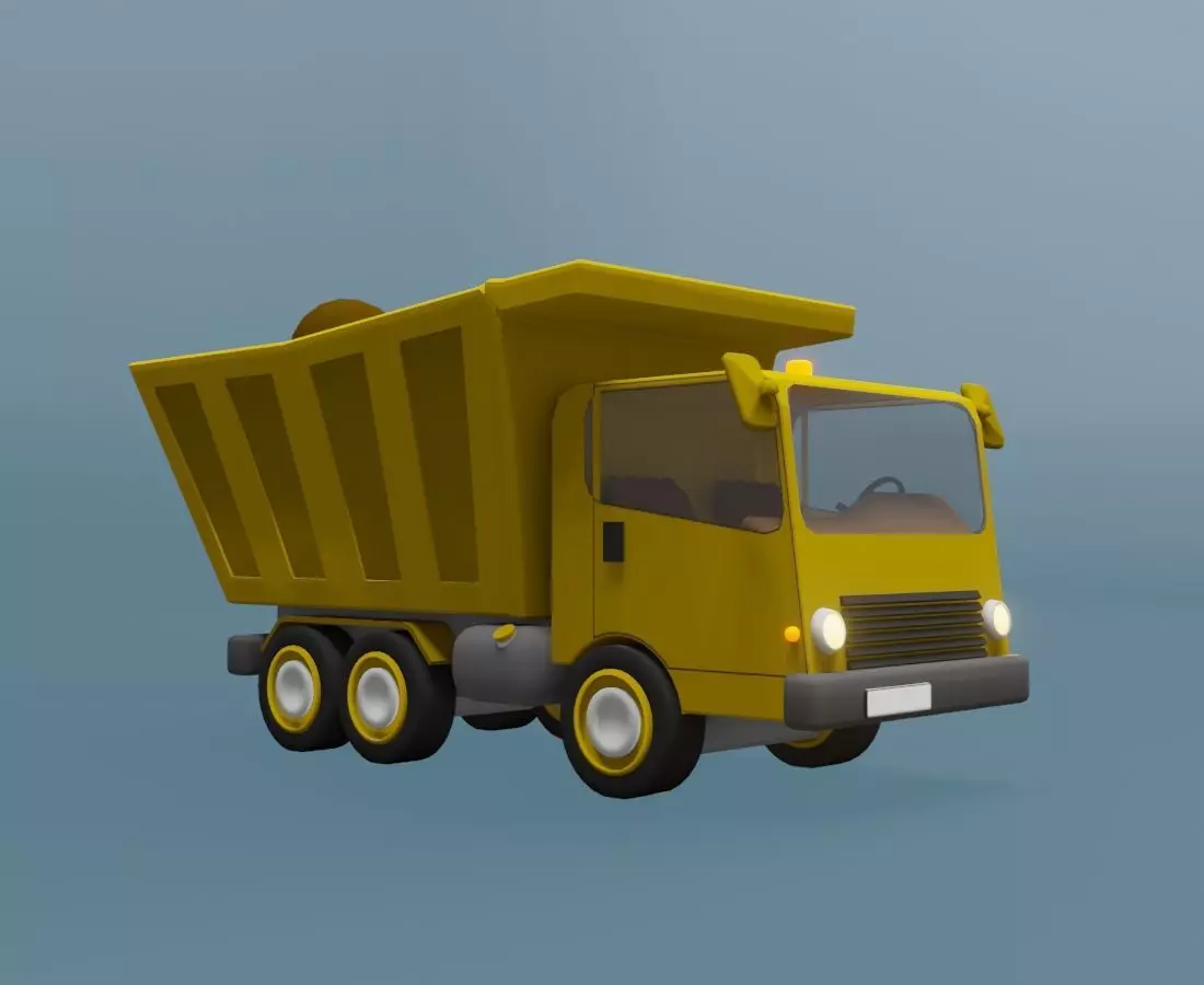 Toon dump truck Low-poly 3D model