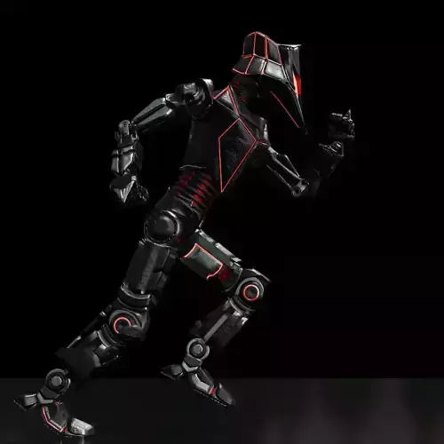 Sci-Fi Red Robot 3D model