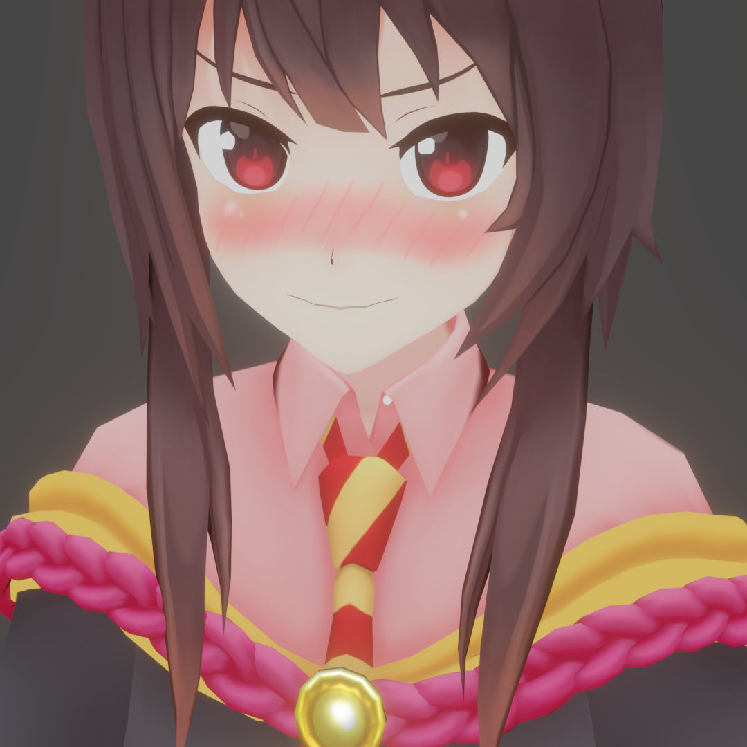 Megumin 3D VRchat model Low-poly 3D model_2