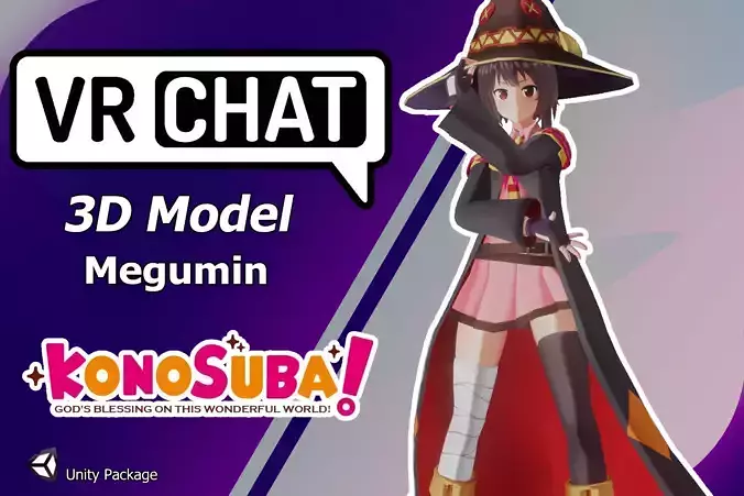 Megumin 3D VRchat model Low-poly 3D model