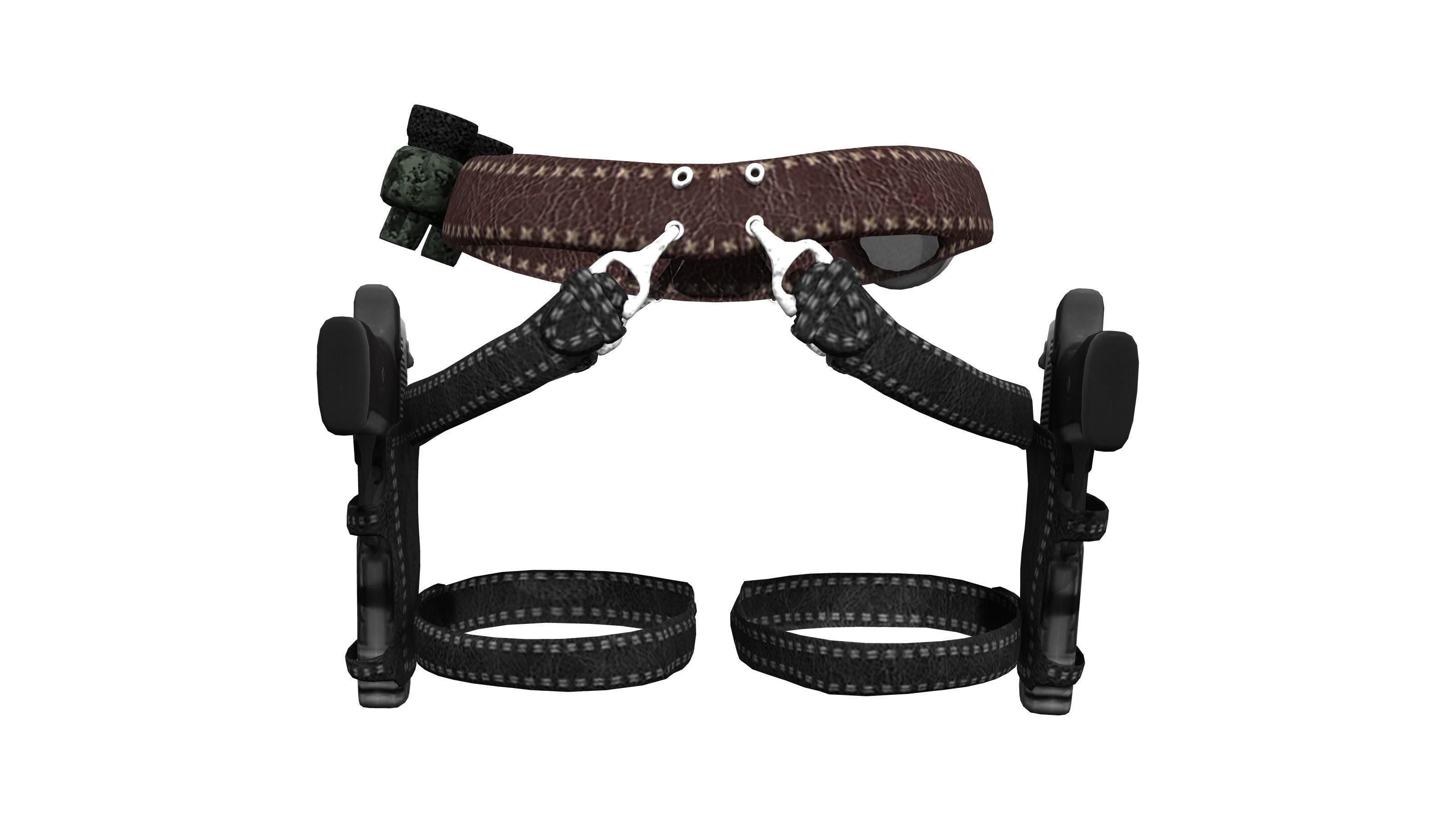 Combat Girl Belt Gun and Holster Set Low-poly 3D model_4