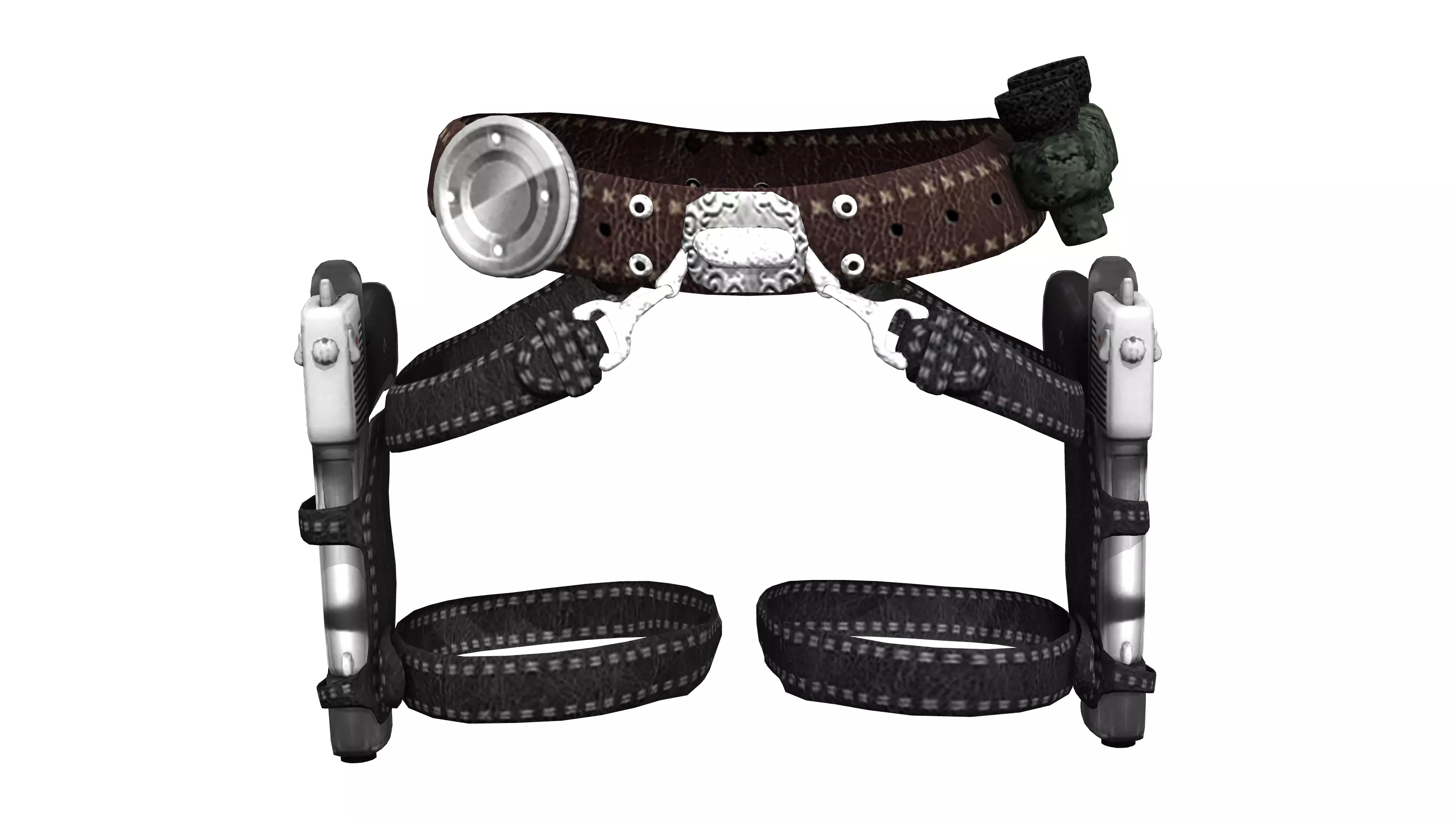 Combat Girl Belt Gun and Holster Set Low-poly 3D model_0