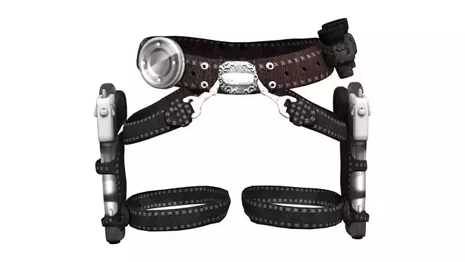 Combat Girl Belt Gun and Holster Set Low-poly 3D model Combat Girl Belt Gun and Holster Set Low-poly 3D model