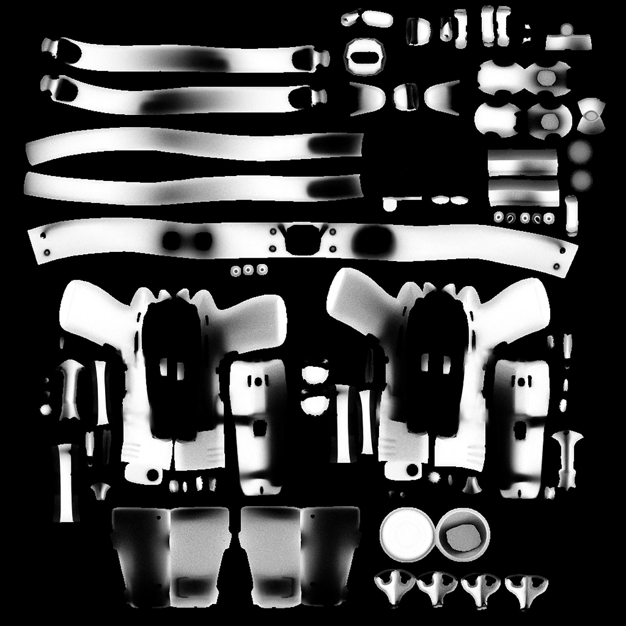 Combat Girl Belt Gun and Holster Set Low-poly 3D model_12