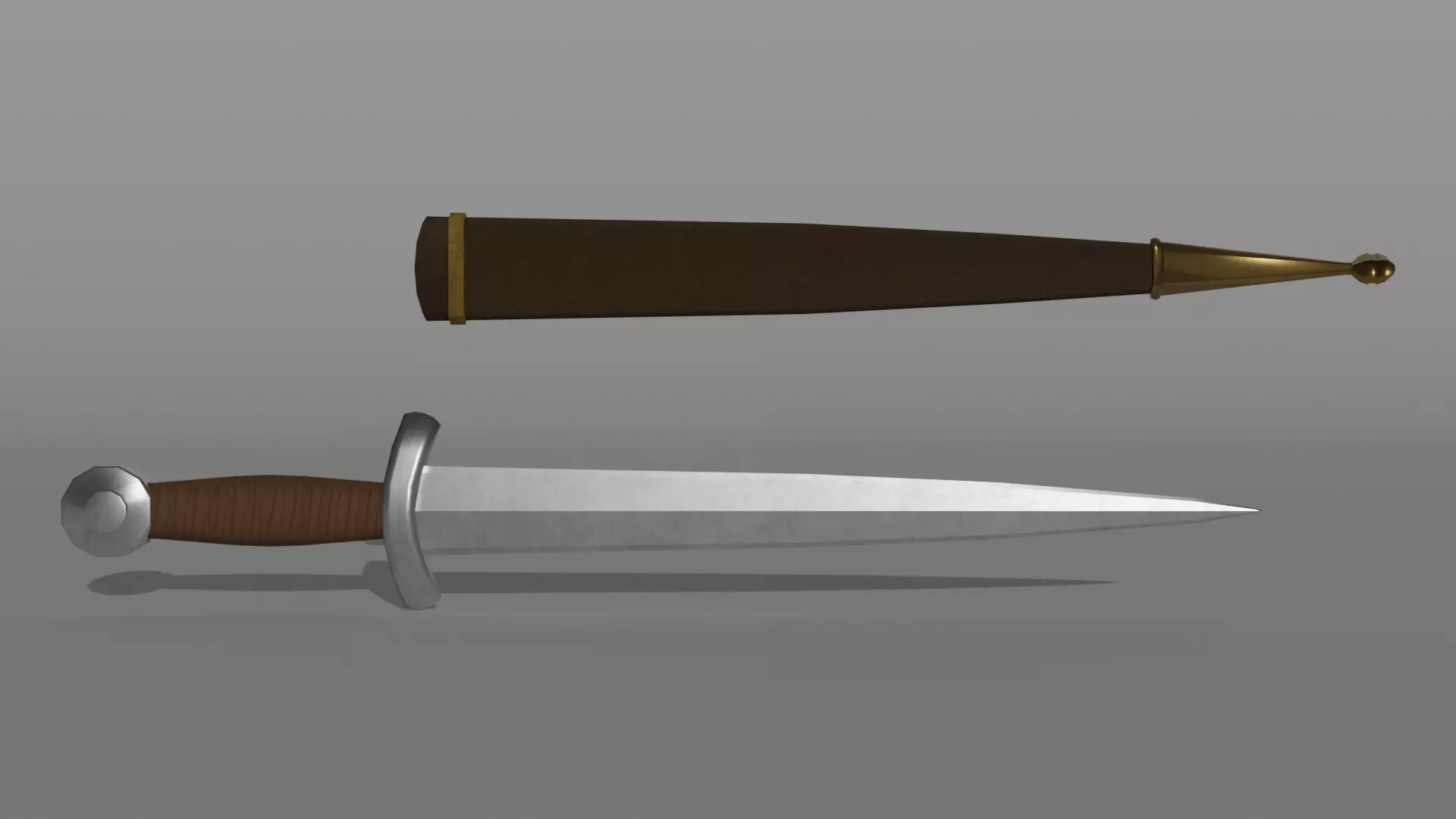 Dagger sword and Low-poly 3D model