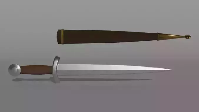 Dagger sword and Low-poly 3D model