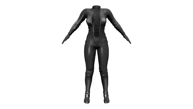 Front Zip Open Catsuit