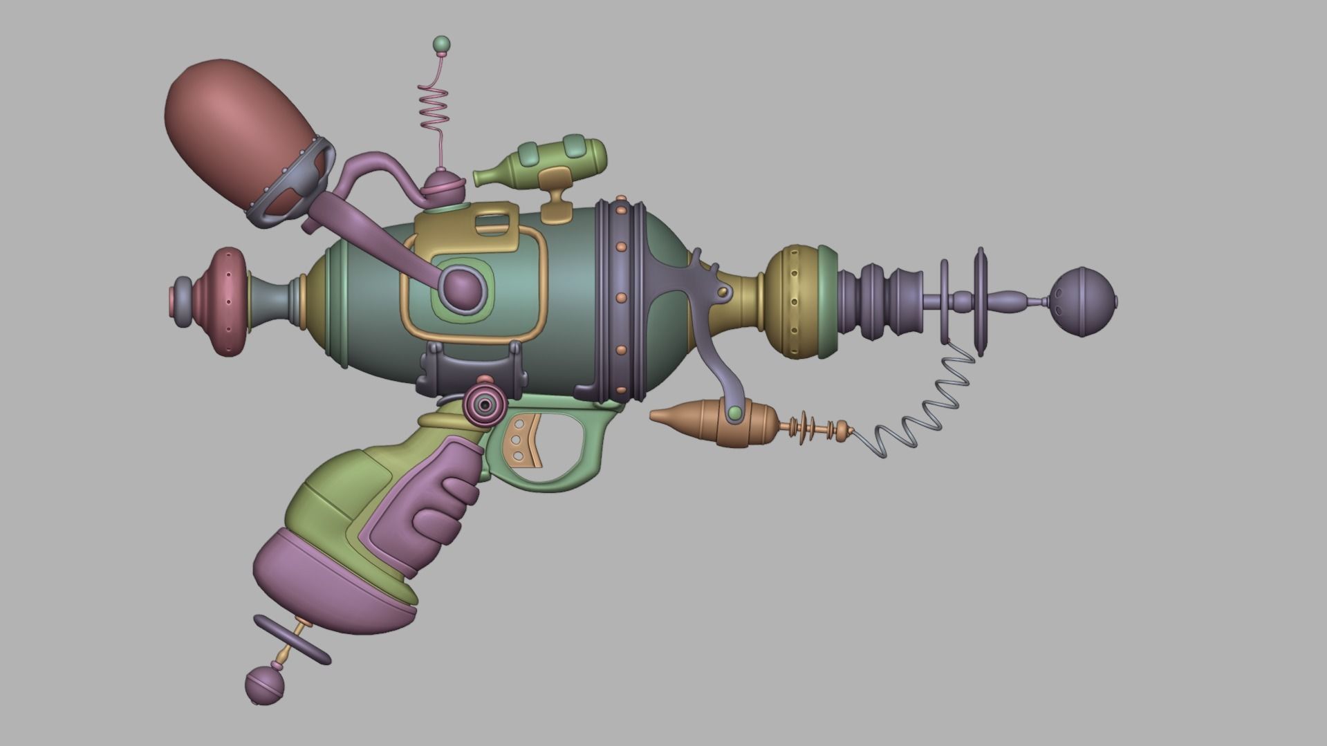 Alien Gun Weapon 3D model_8