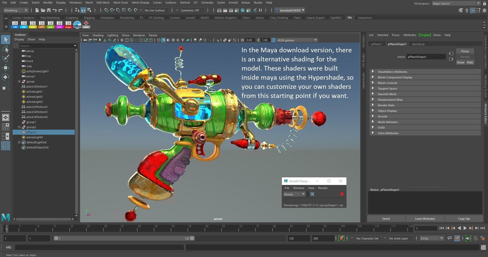Alien Gun Weapon 3D model_4