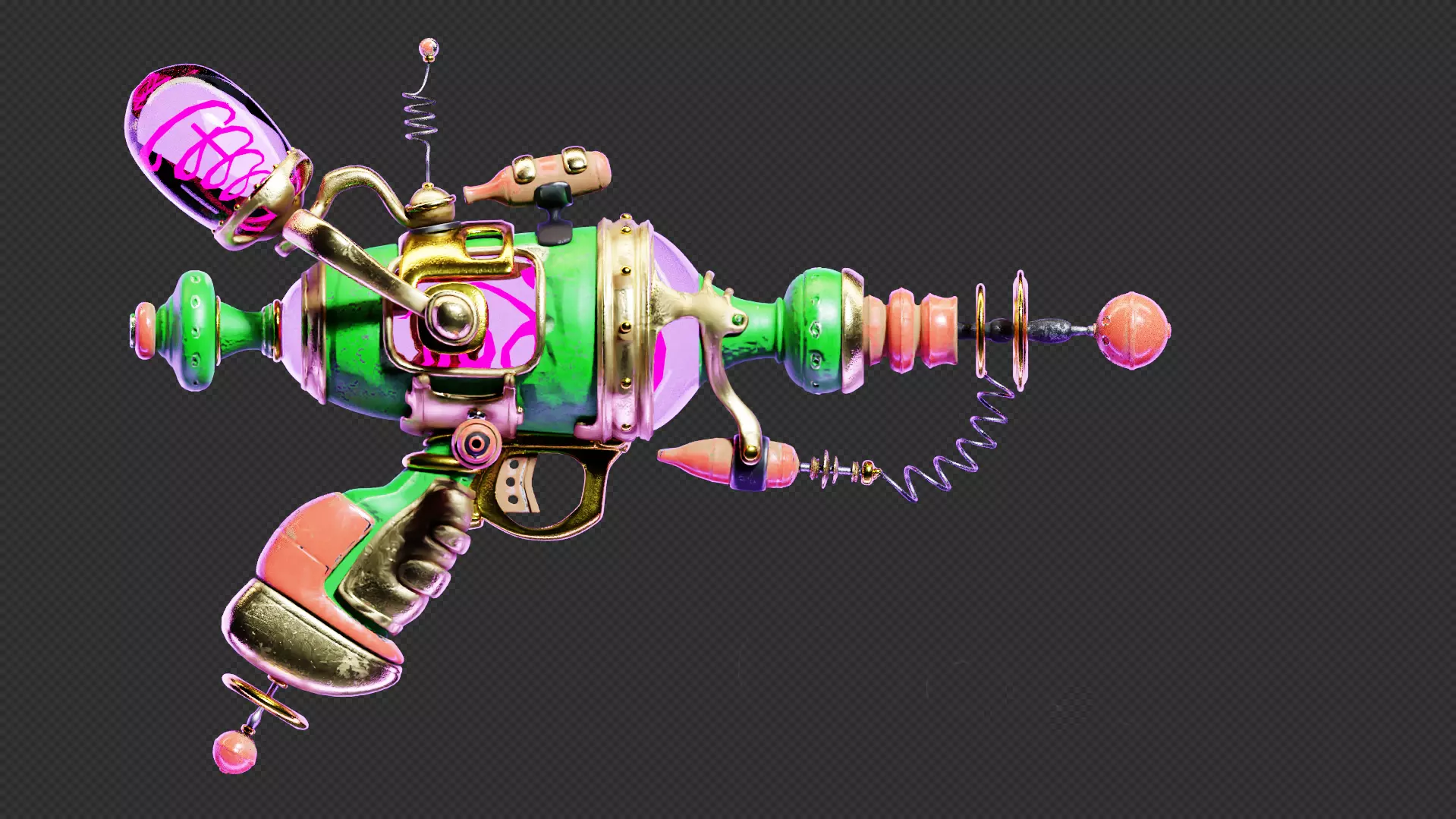 Alien Gun Weapon 3D model_0