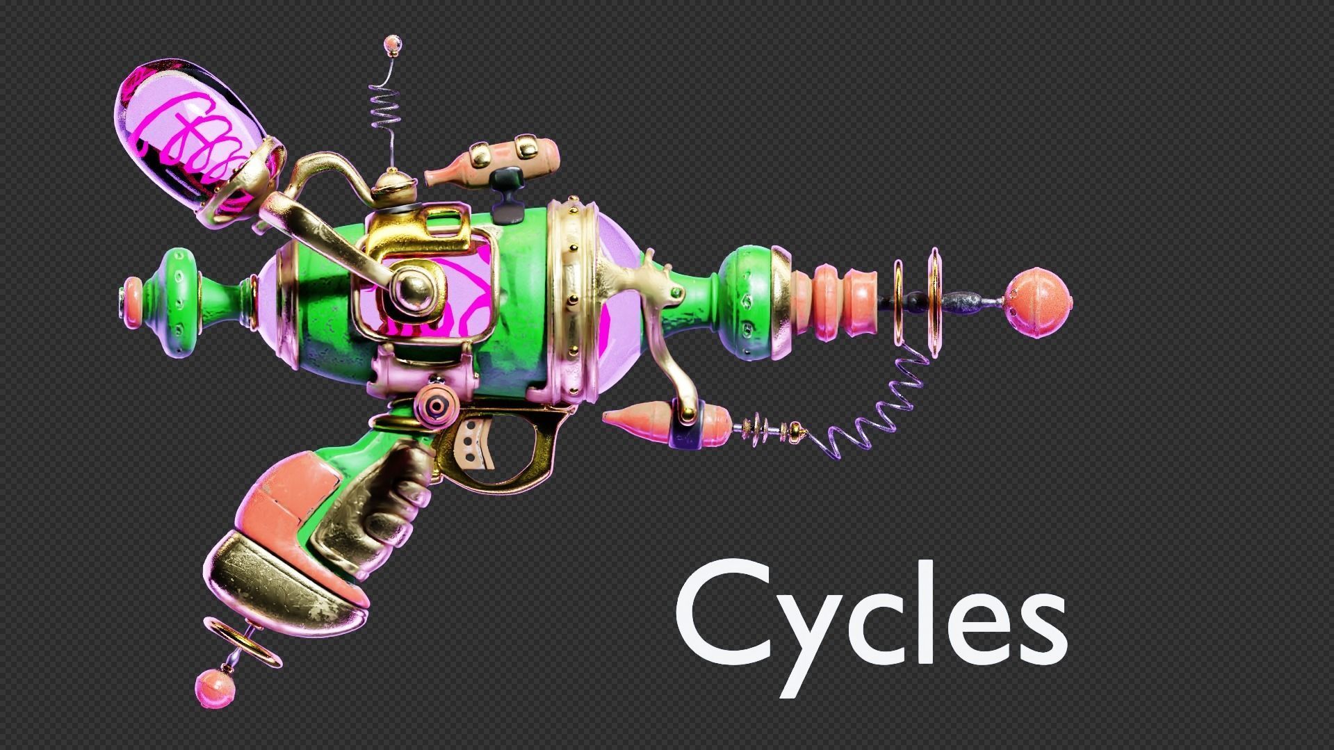 Alien Gun Weapon 3D model_2