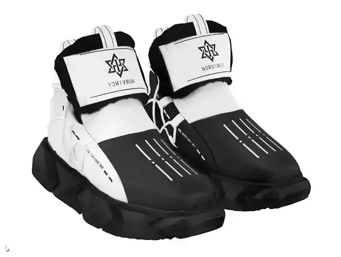 Cyberpunk sneaker 6 Techwear scifi future shoes NORVINCY 3D model