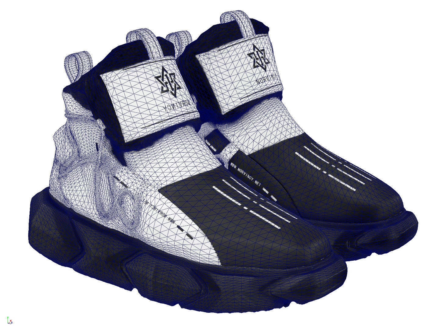 Cyberpunk sneaker 6 Techwear scifi future shoes NORVINCY 3D model_7