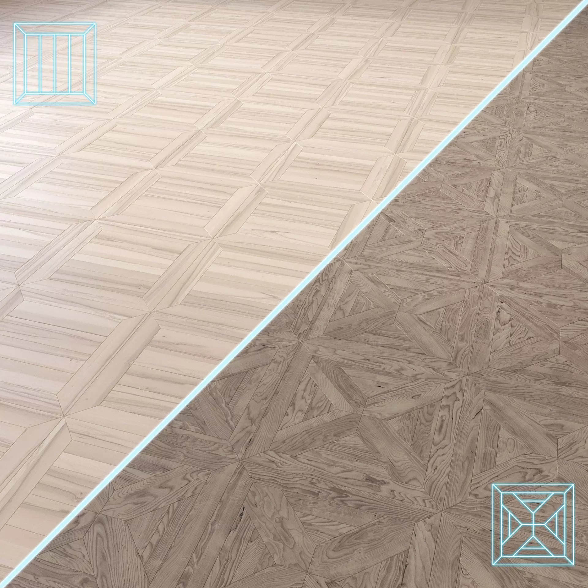 Parquet - Laminate - Wooden floor 2 in 1 Low-poly 3D model_0