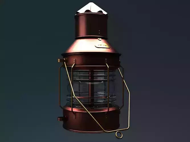 Old ship storm lamp 3D model