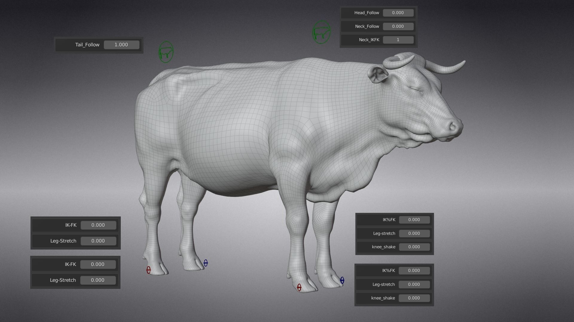 Cattle Cow Animated VFX Grace 3D model_32