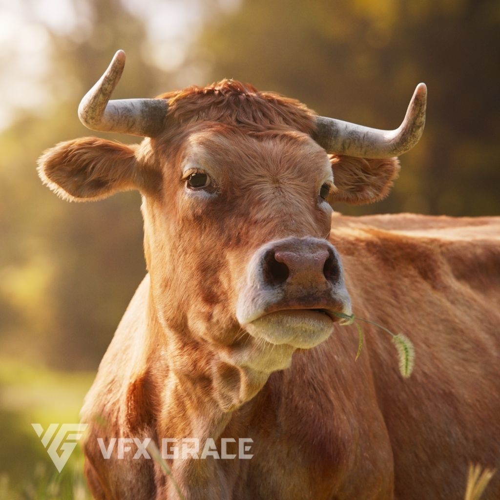 Cattle Cow Animated VFX Grace 3D model_0