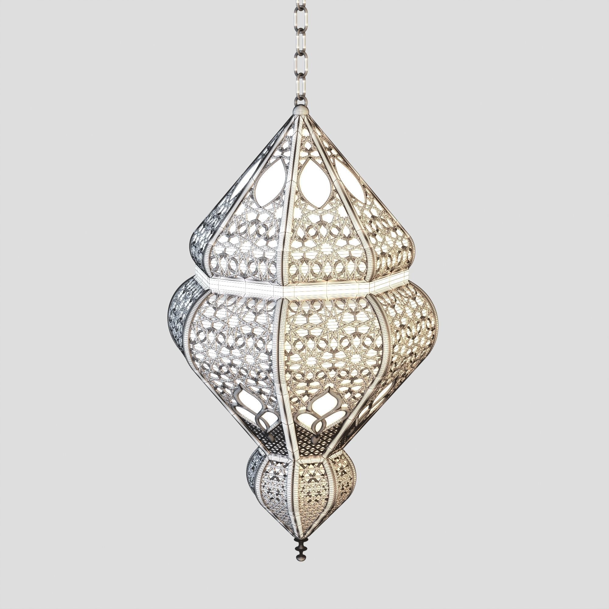 Old Lantern - Damascus Style 3D model_2