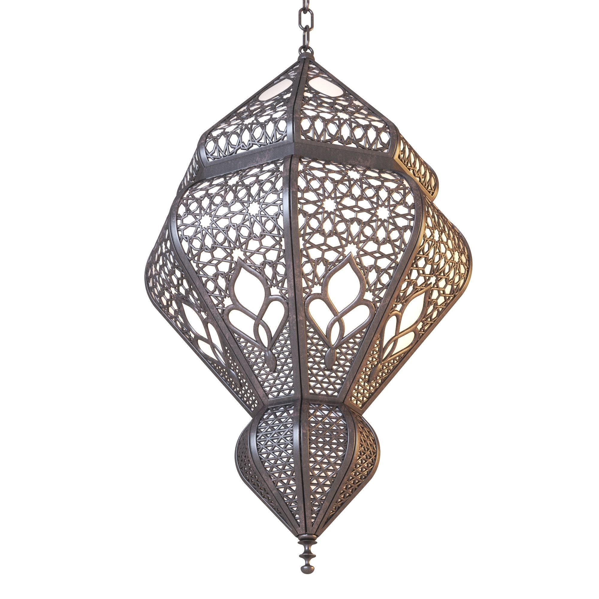 Old Lantern - Damascus Style 3D model_1