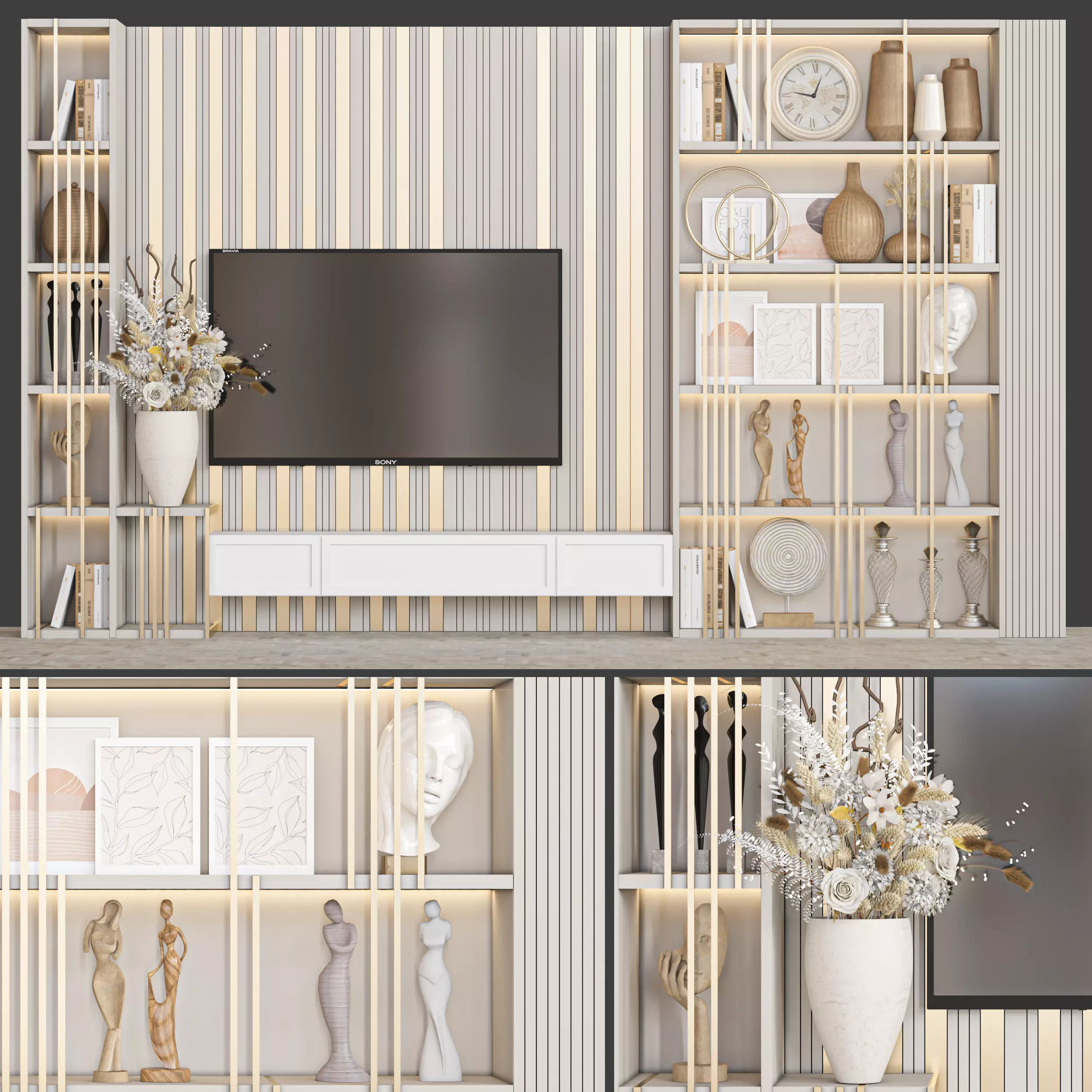 tv wall 26 3D model_0