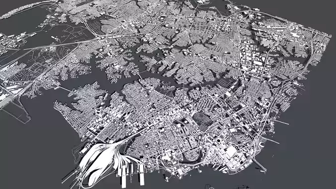 Cityscape Norfolk United Kingdom 3D model