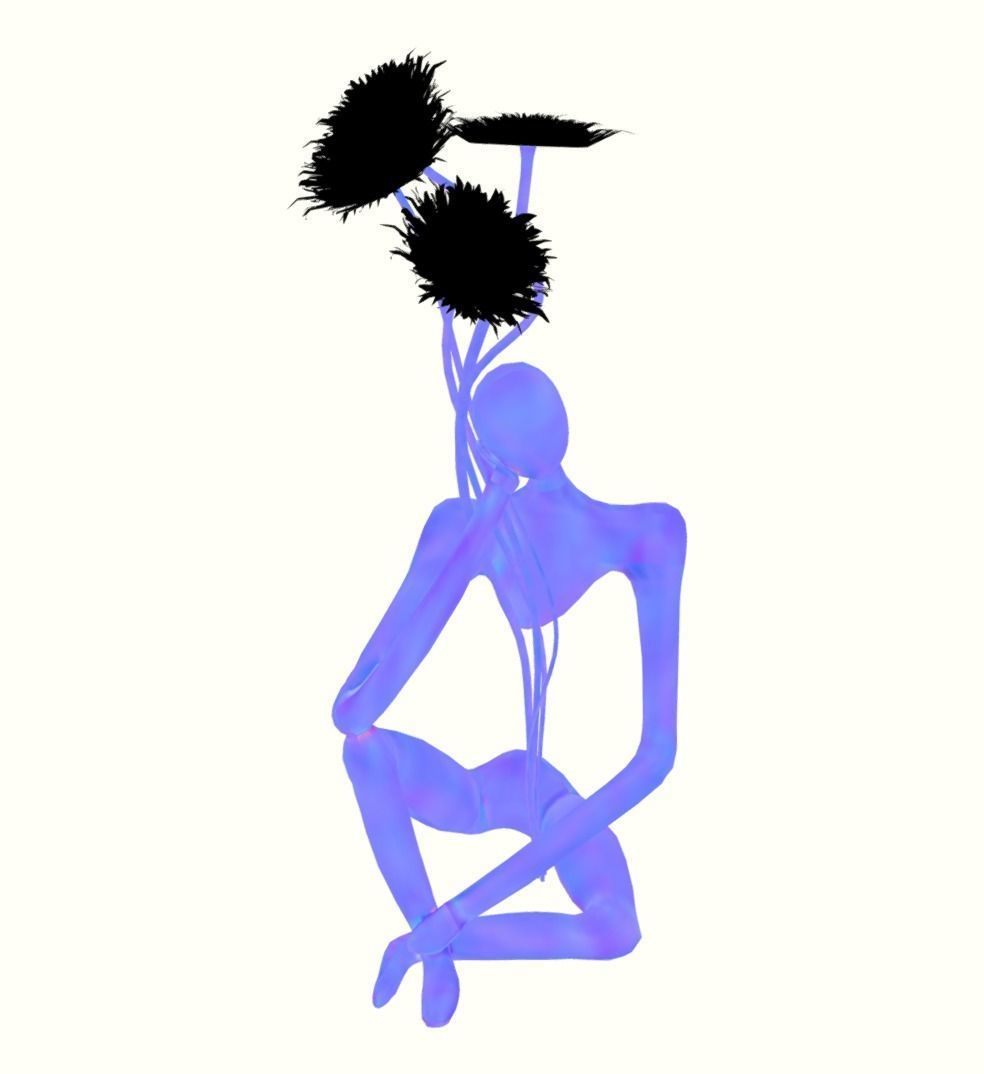 Flower Holder Statue  LP   Statue  Low-poly 3D model_6