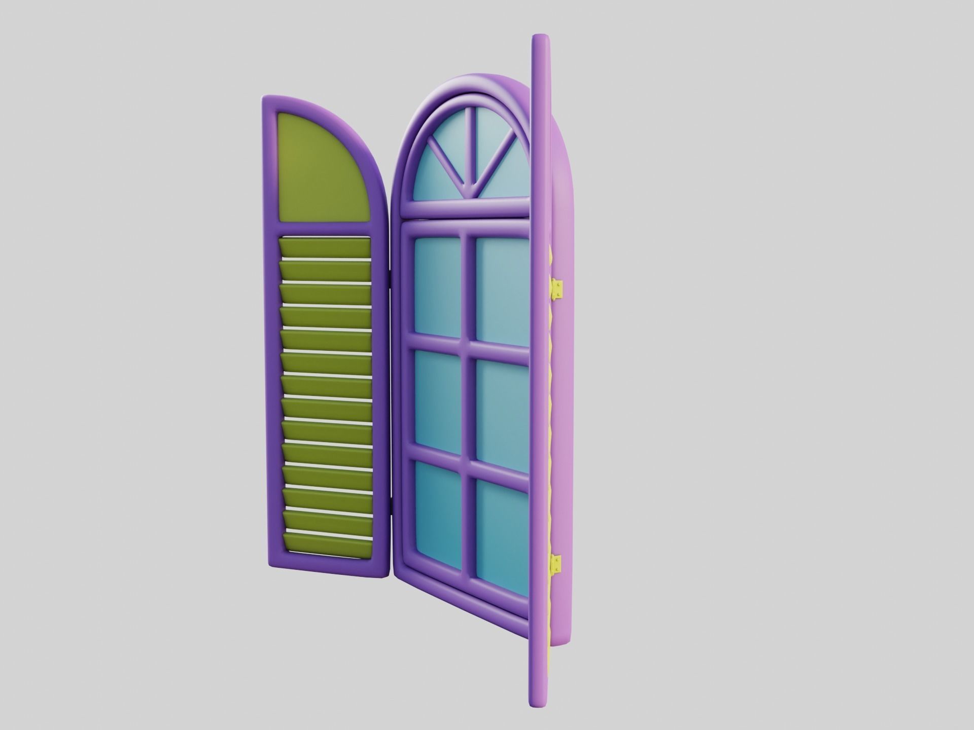 Cartoon Window 22a 3D model_8