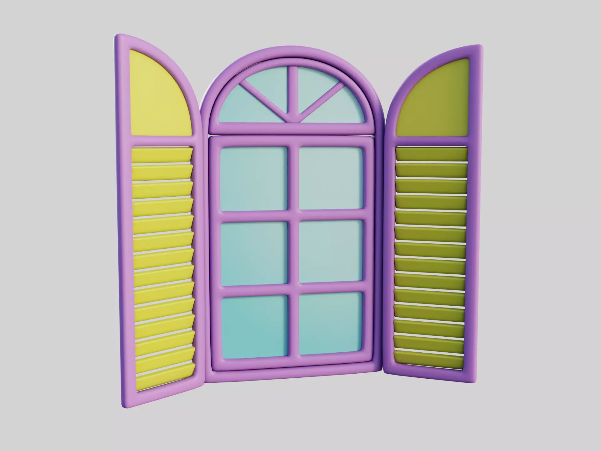 Cartoon Window 22a 3D model_0