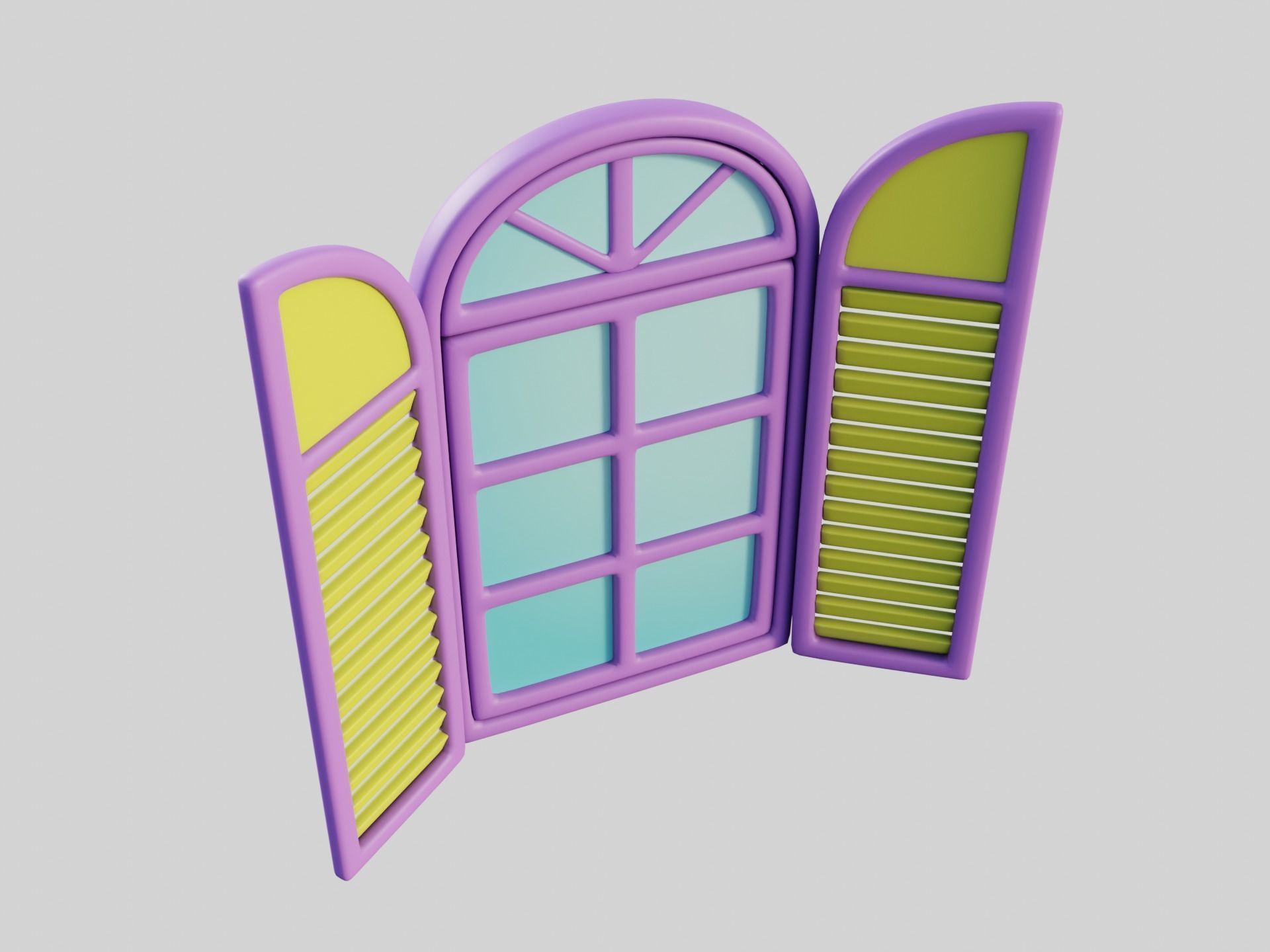 Cartoon Window 22a 3D model_10