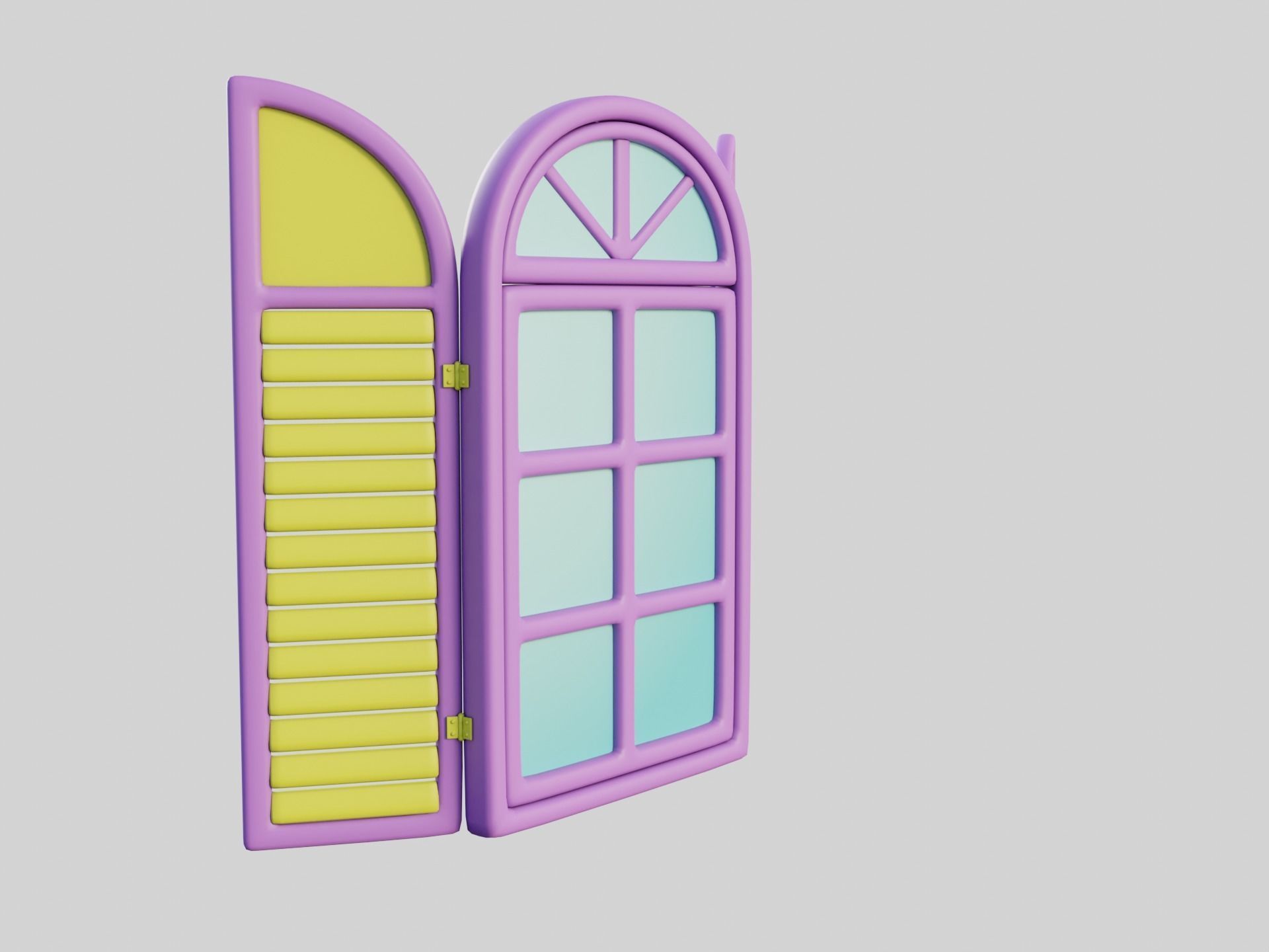 Cartoon Window 22a 3D model_6