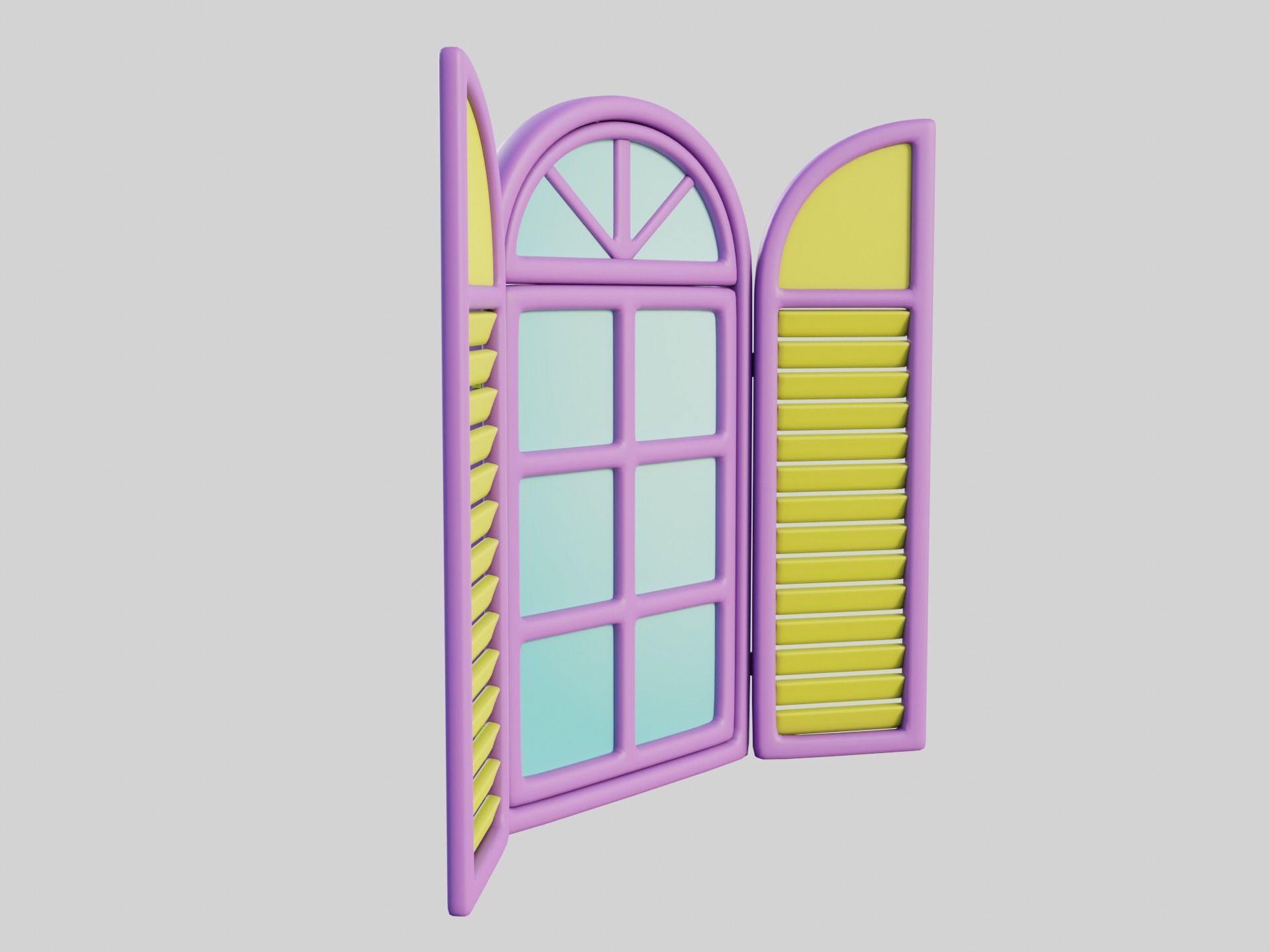 Cartoon Window 22a 3D model_1