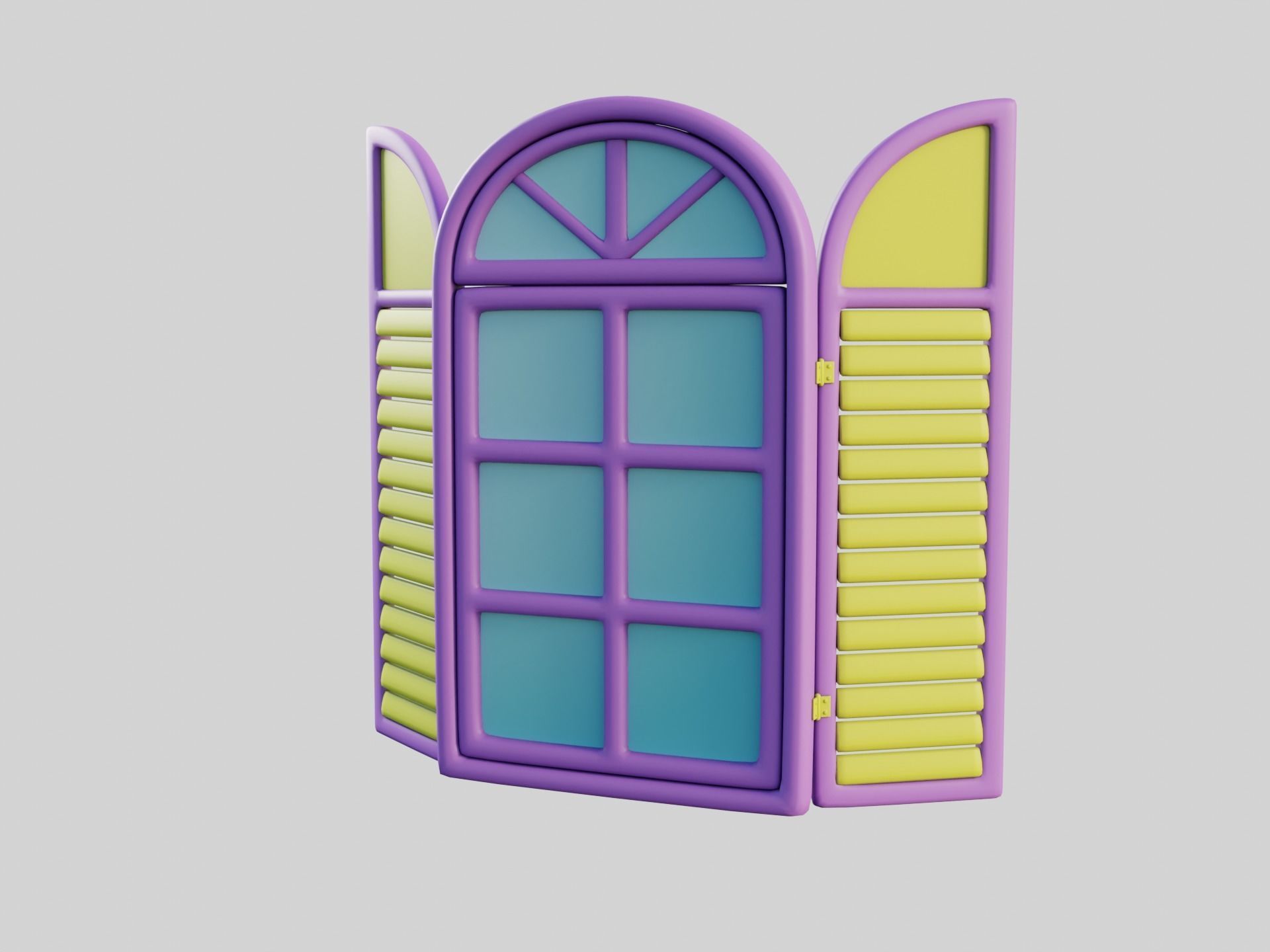 Cartoon Window 22a 3D model_4