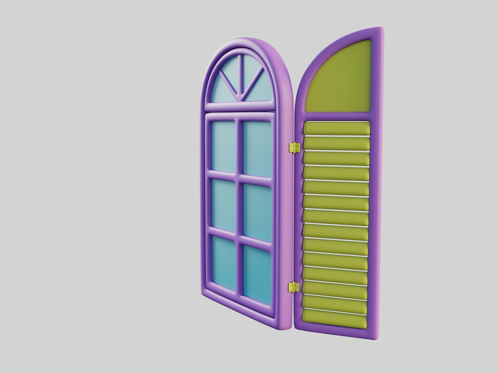Cartoon Window 22a 3D model_3