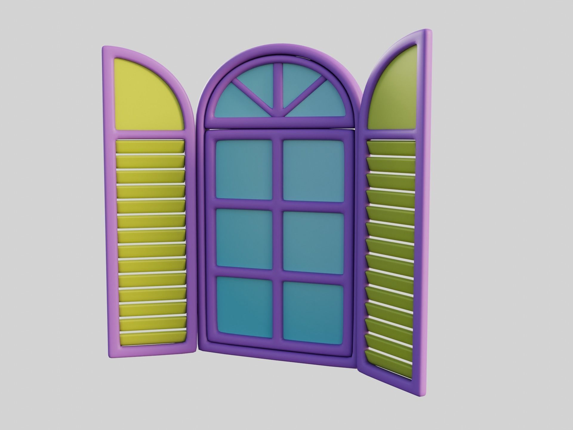 Cartoon Window 22a 3D model_9