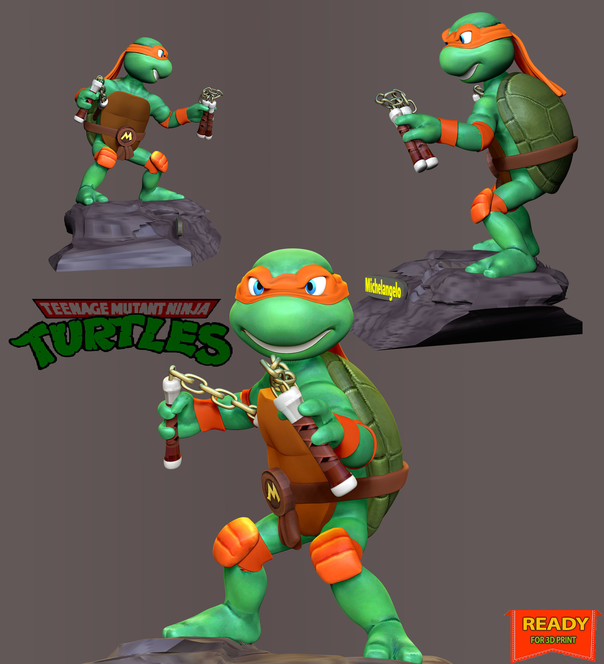 Michelangelo - Teenage Mutant Ninja Turtles 3D print model_2