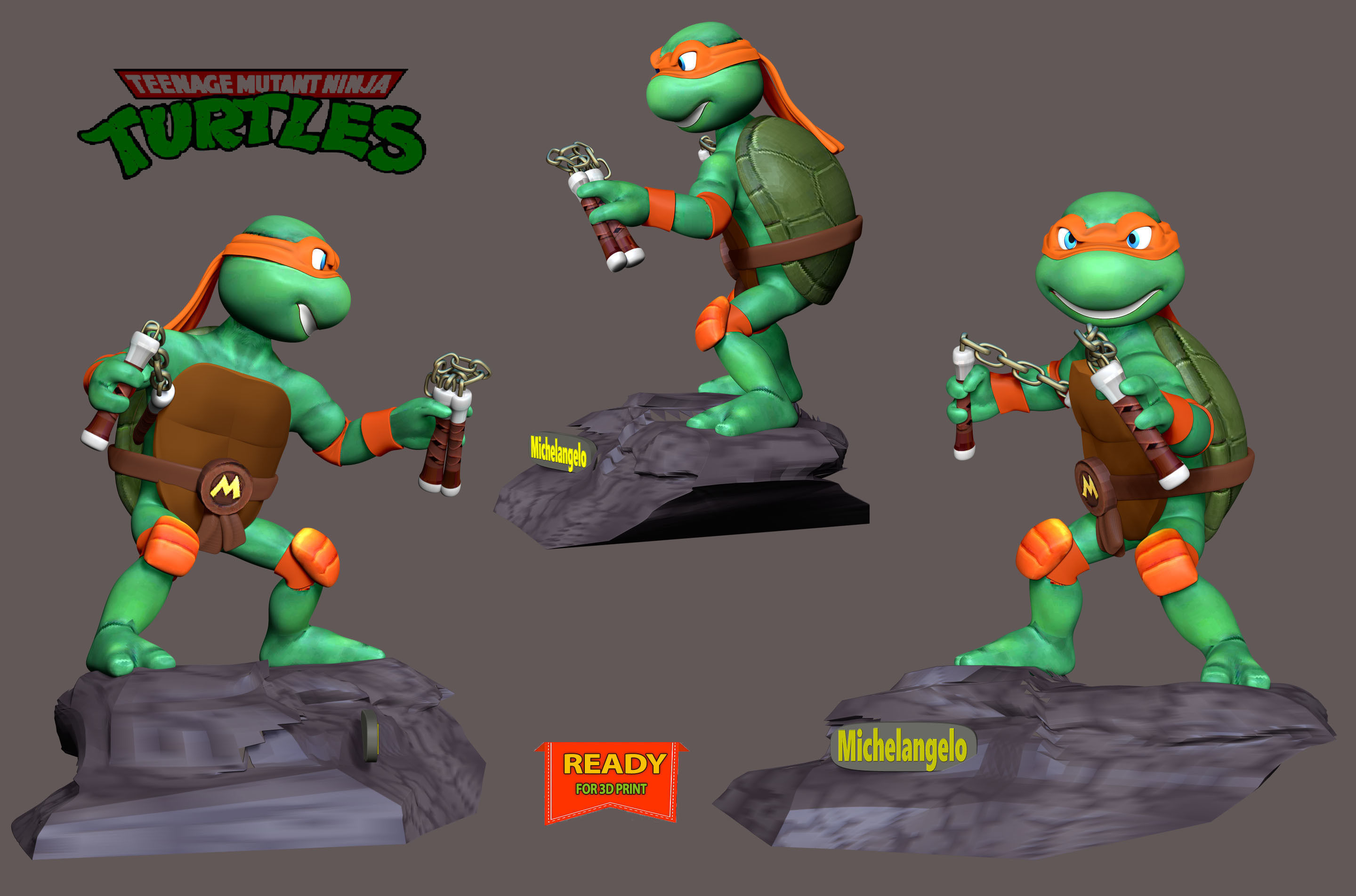 Michelangelo - Teenage Mutant Ninja Turtles 3D print model_3