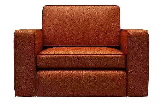 Armchair swivel chair in tan leather