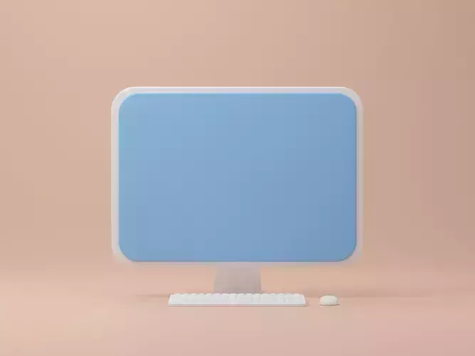 Desktop computer set 3D model
