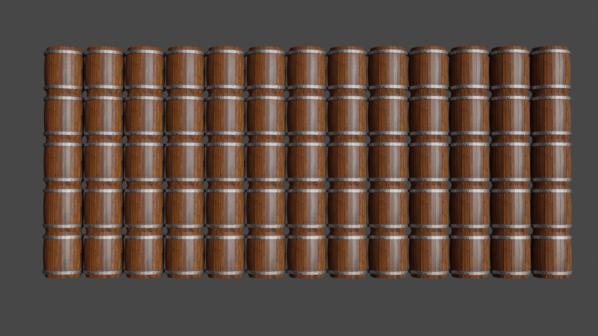 Barrel wooden Low-poly 3D model_5