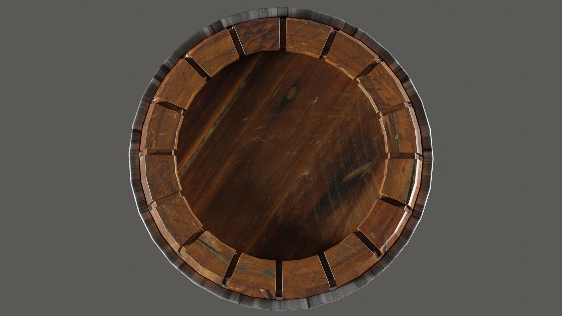 Barrel wooden Low-poly 3D model_2
