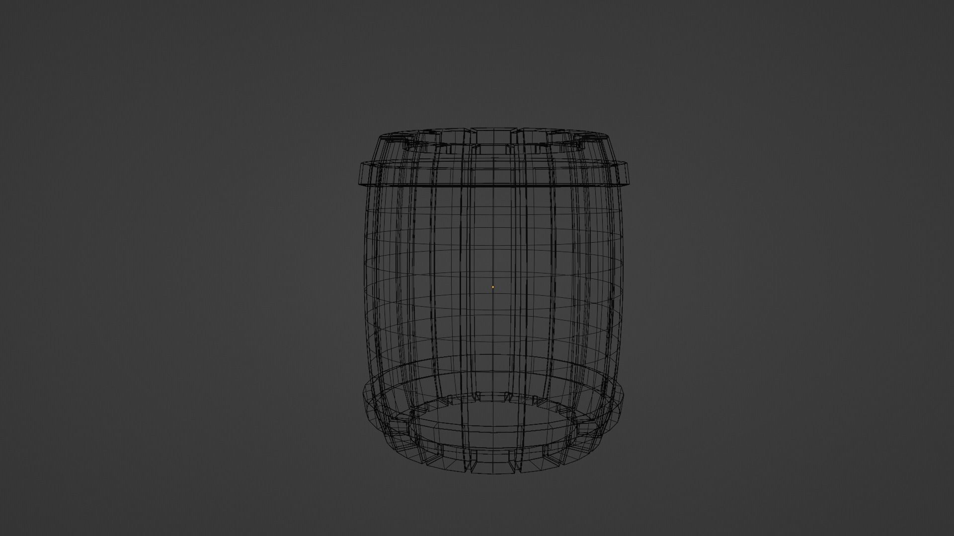 Barrel wooden Low-poly 3D model_8