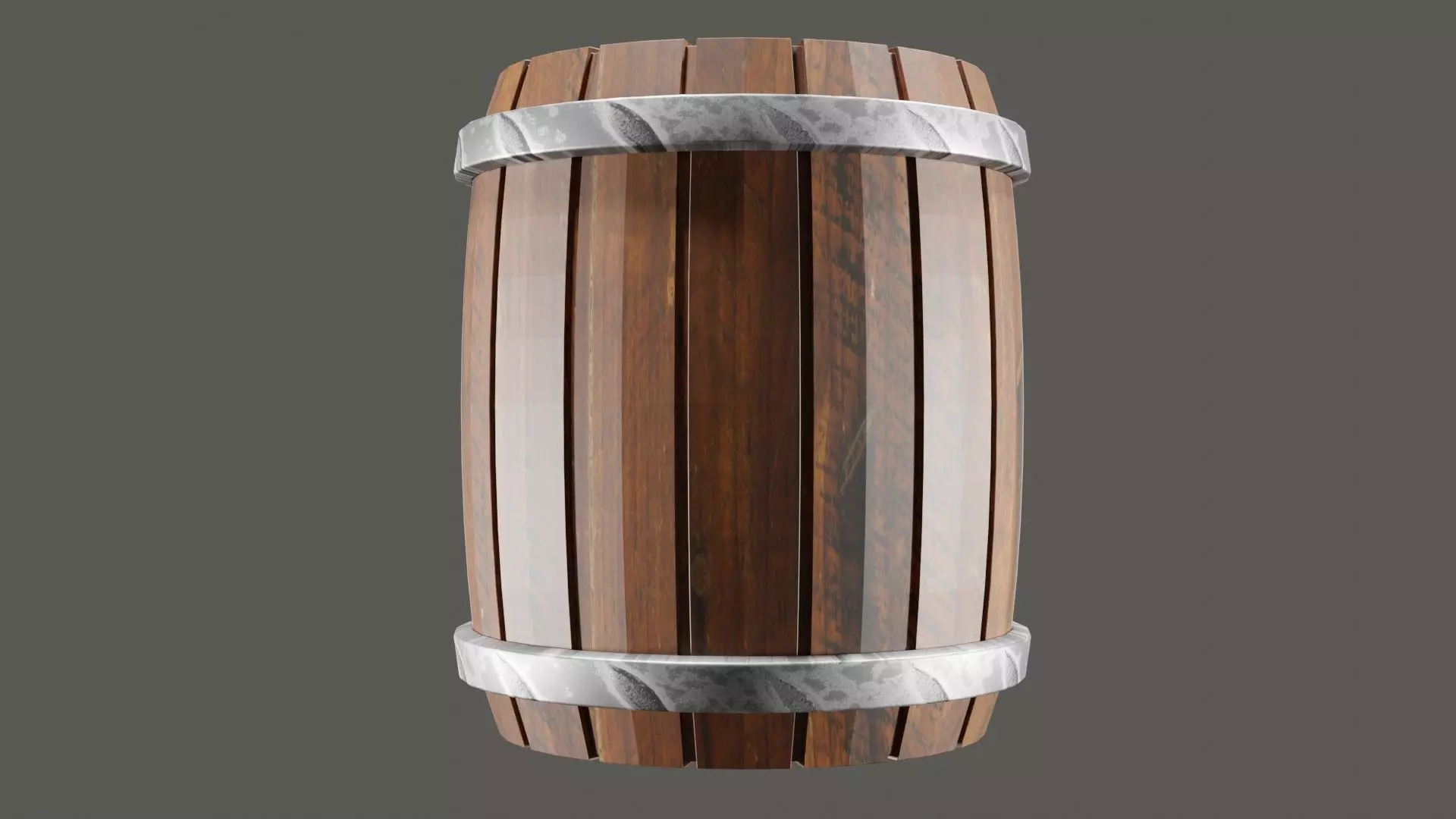 Barrel wooden Low-poly 3D model_0