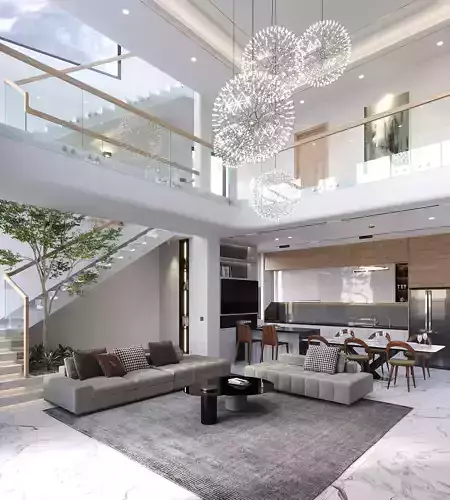 QD Living Room and Architectural 3D model