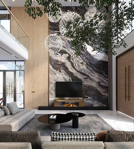 QD Living Room and Architectural 3D model 4